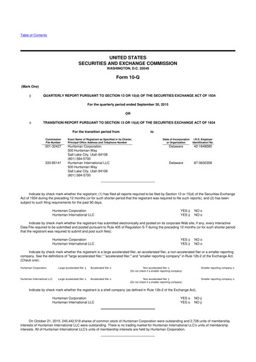 Thumbnail Huntsman Corporation
 10-Q Quarterly Report FY2015 