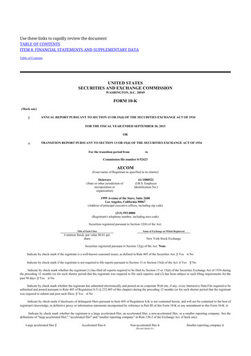 Thumbnail AECOM 10-K Annual Report 2015