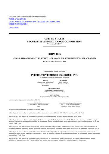 Thumbnail Interactive Brokers
 10-K Annual Report 2015