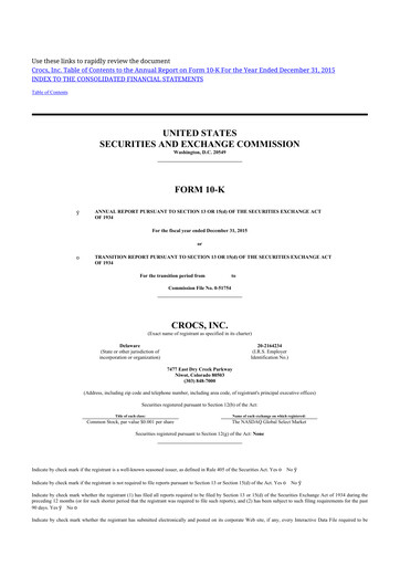 Thumbnail Crocs 10-K Annual Report 2015