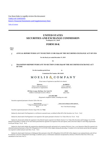 Thumbnail Moelis & Company 10-K Annual Report 2015