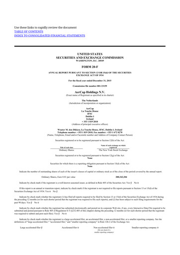 Thumbnail AerCap 20-F Annual Report 2015