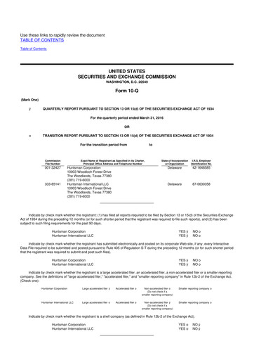 Thumbnail Huntsman Corporation
 10-Q Quarterly Report FY2016 