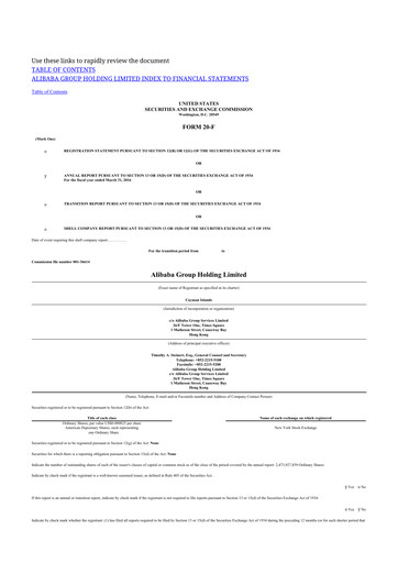 Thumbnail Alibaba 20-F Annual Report 2016