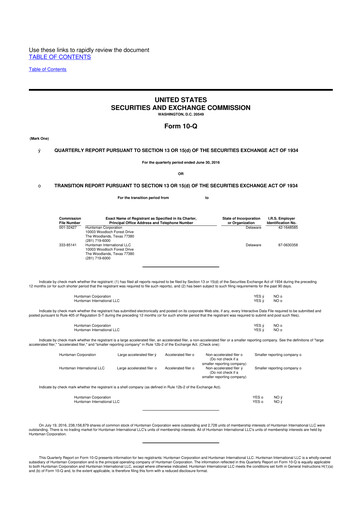 Thumbnail Huntsman Corporation
 10-Q Quarterly Report FY2016 