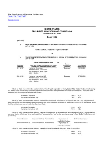 Thumbnail Huntsman Corporation
 10-Q Quarterly Report FY2016 