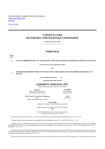 Thumbnail Liquidity Services
 10-K Annual Report 2016