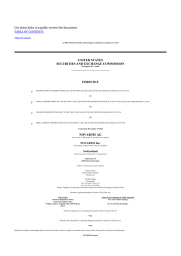 Thumbnail Novartis 20-F Annual Report 