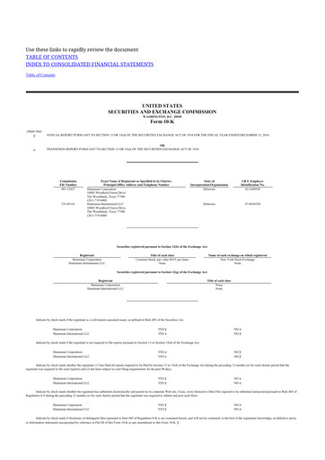 Thumbnail Huntsman Corporation
 10-K Annual Report 2016