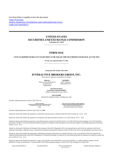 Thumbnail Interactive Brokers
 10-K Annual Report 2016