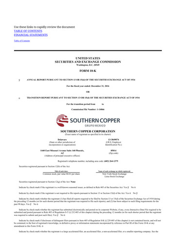 Thumbnail Southern Copper 10-K Annual Report 2016