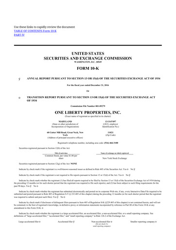 Thumbnail One Liberty Properties 10-K Annual Report 2016