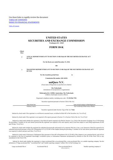 Thumbnail uniQure 10-K Annual Report 2016