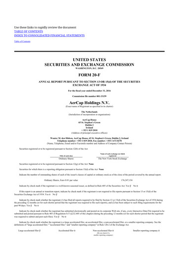 Thumbnail AerCap 20-F Annual Report 2016