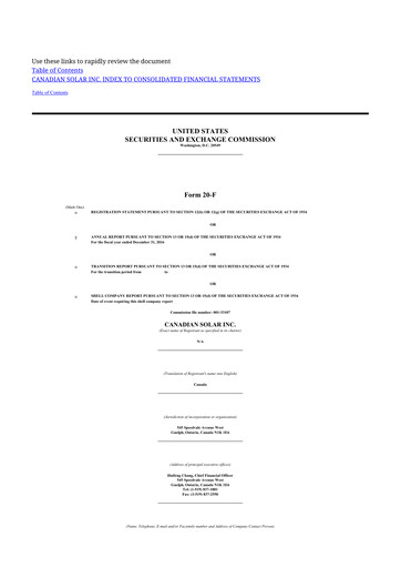 Thumbnail Canadian Solar
 20-F Annual Report 2016
