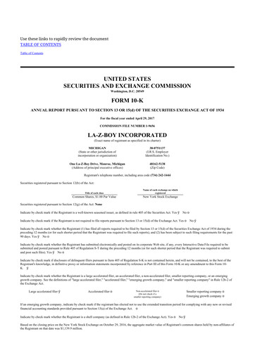 Thumbnail La-Z-Boy
 10-K Annual Report 2017