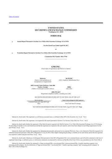 Thumbnail GMS 10-K Annual Report 2017