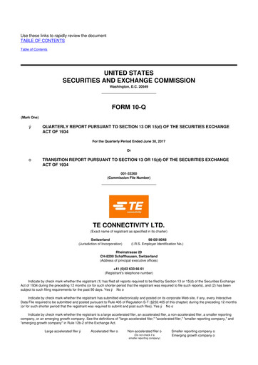 Thumbnail TE Connectivity
 10-Q Quarterly Report FY2017 