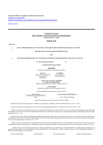 Thumbnail AECOM 10-K Annual Report 2017