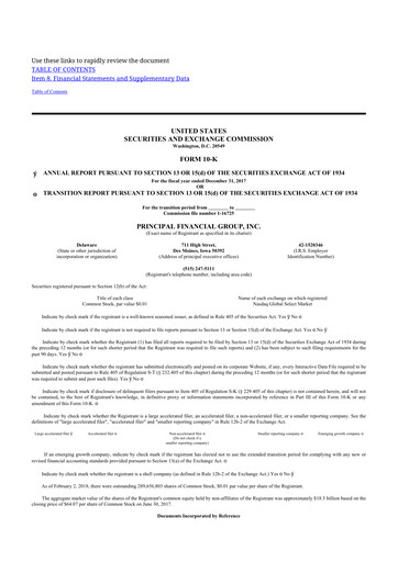 Thumbnail Principal Financial Group 10-K Annual Report 2017