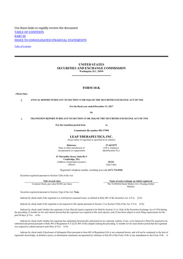 Thumbnail Leap Therapeutics
 10-K Annual Report 2017