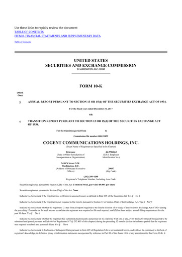 Thumbnail Cogent Communications
 10-K Annual Report 2017