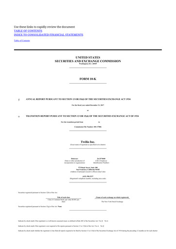 Thumbnail Twilio 10-K Annual Report 2017