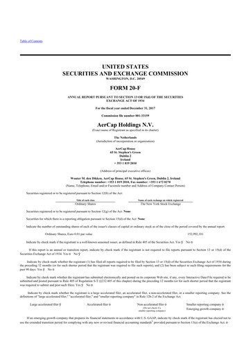 Thumbnail AerCap 20-F Annual Report 2017