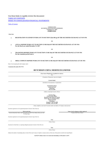 Thumbnail HUTCHMED 20-F Annual Report 2017