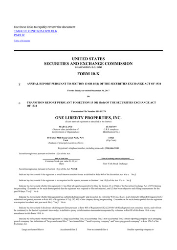 Thumbnail One Liberty Properties 10-K Annual Report 2017