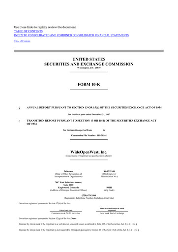 Thumbnail WideOpenWest 10-K Annual Report 2017