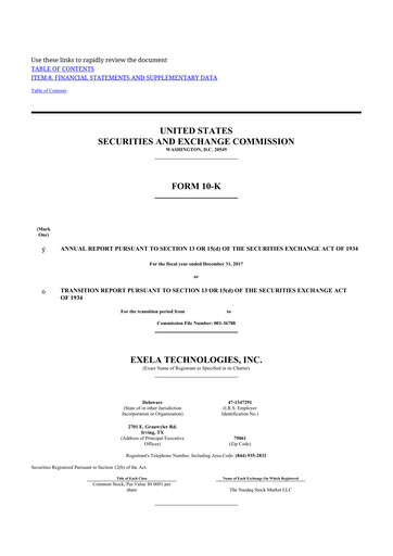 Thumbnail Exela Technologies
 10-K Annual Report 2017