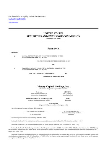 Miniature Victory Capital 10-K Rapport annuel 2017