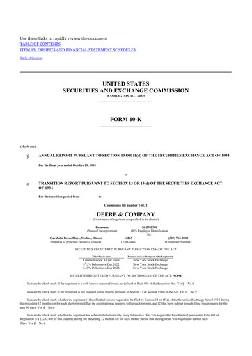 Thumbnail Deere & Company (John Deere) 10-K Annual Report 2018