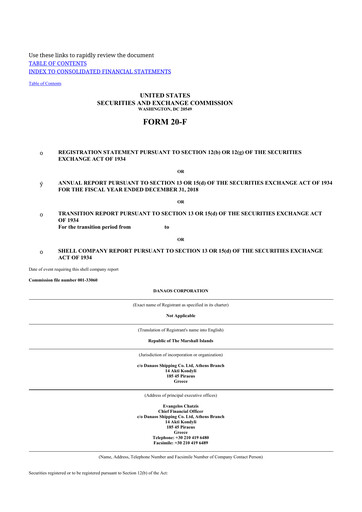 Thumbnail Danaos 20-F Annual Report 2018