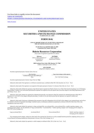 Miniature Battalion Oil 10-K Rapport annuel 2018