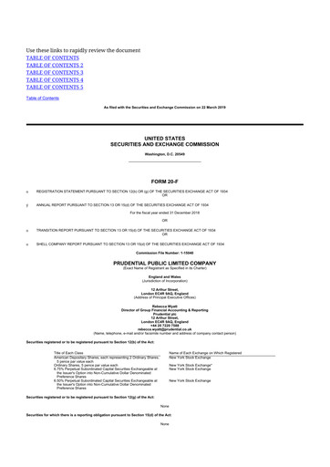 Thumbnail Prudential 20-F Annual Report 2018