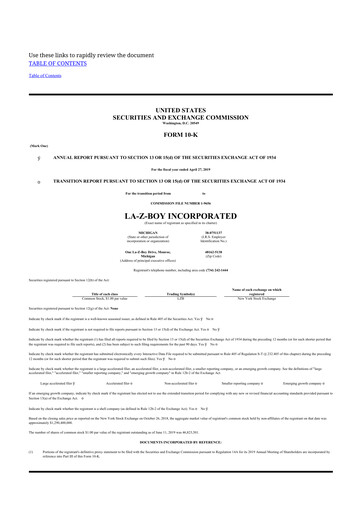 Thumbnail La-Z-Boy
 10-K Annual Report 2019