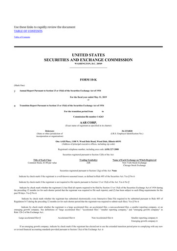 Thumbnail AAR 10-K Annual Report 2019