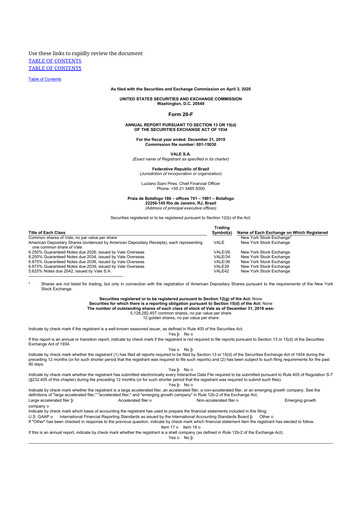 Thumbnail Vale 20-F Annual Report 2019