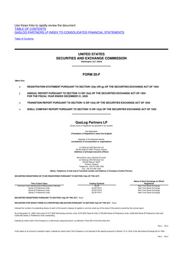 Thumbnail GasLog Partners LP 20-F Annual Report 2020