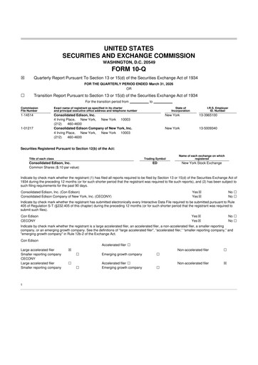 Vorschaubild Consolidated Edison 10-Q Quartalsbericht  