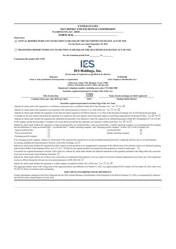 Thumbnail IES Holdings 10-K Annual Report 2023