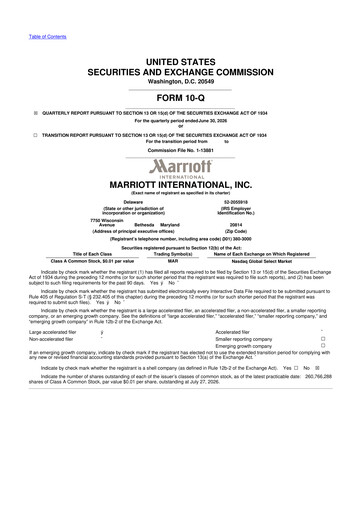 Thumbnail Marriott International 10-Q Quarterly Report FY2026 