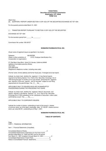 Thumbnail BioMarin Pharmaceutical 10-Q Quarterly Report FY 