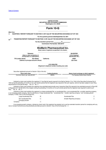 Thumbnail BioMarin Pharmaceutical 10-Q Quarterly Report FY2021 