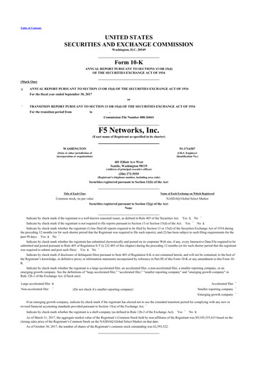 Thumbnail F5 10-K Annual Report 2017