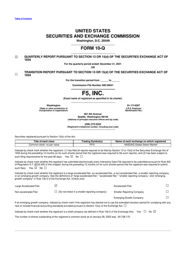 Vorschaubild F5 10-Q Quartalsbericht 2022 