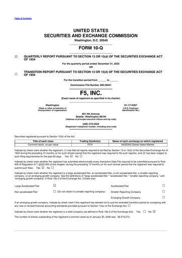 Vorschaubild F5 10-Q Quartalsbericht 2026 