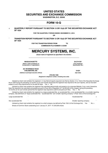 Thumbnail Mercury Systems 10-Q Quarterly Report FY2017 